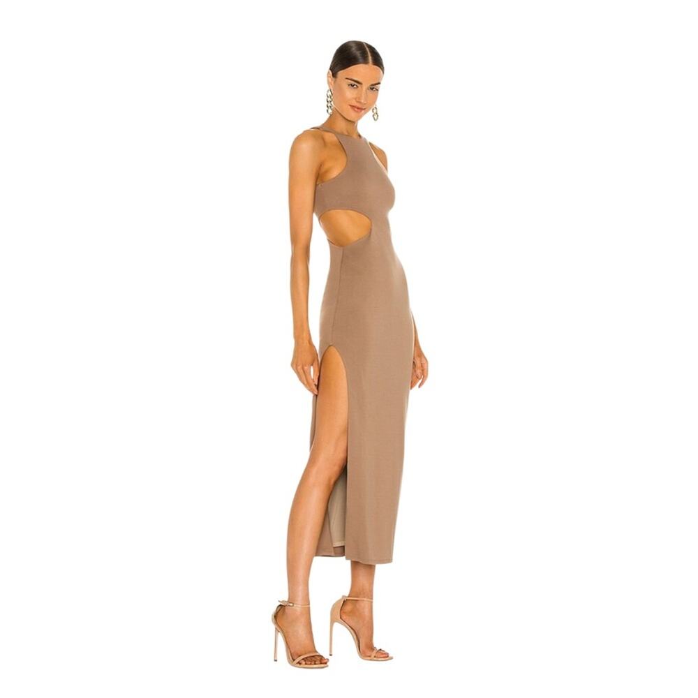 Michael Costello Revolve Rylan Midi Dress in Taupe Size XS NWT - Picture 3 of 11